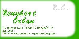 menyhert orban business card